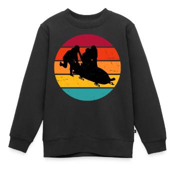 Bobsleigh Sports Men's Bobsleigh Bob Track Two-man Bobsleigh - Kids Premium Organic Sweatshirt - black - Front - AI Model Kid Female (0cm)