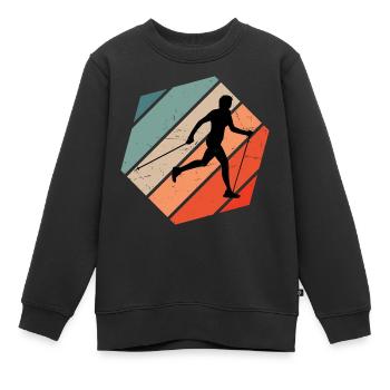 Damen Walken Herren Walking Nordic Walker - Kinder Premium Organic Sweatshirt - Schwarz - Vorne - AI Model Kid Female (0cm)