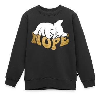 Bulldog Nope - Sweat Premium enfant bio - noir - Devant - AI Model Kid Female (0cm)