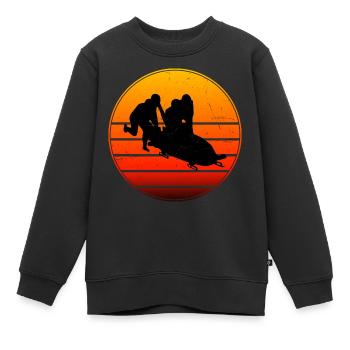 Herren Bobsport Bob Zweierbob Bob fahren Damen - Kinder Premium Organic Sweatshirt - Schwarz - Vorne - AI Model Kid Female (0cm)