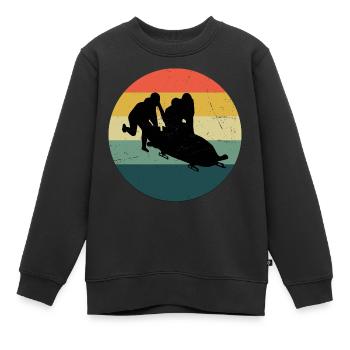 Men's Bobsleigh Run Women's Bob Bob Two-man Bob - Kids Premium Organic Sweatshirt - black - Front - AI Model Kid Female (0cm)