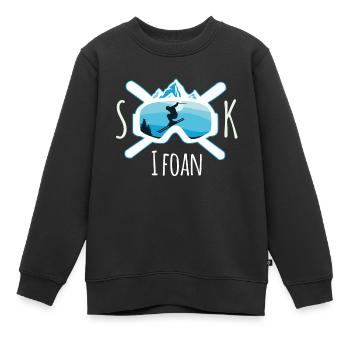 Skifahren Skifoan is das Leiwandste - Kinder Premium Organic Sweatshirt - Schwarz - Vorne - AI Model Kid Female (0cm)