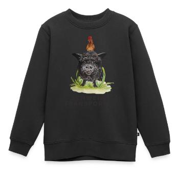 Pig Transporter - Kids Premium Organic Sweatshirt - black - Front - AI Model Kid Female (0cm)