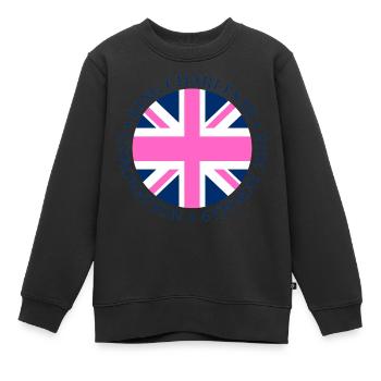 Britischer König Krönung Charles England Flagge - Kinder Premium Organic Sweatshirt - Schwarz - Vorne - AI Model Kid Female (0cm)