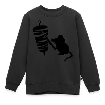 Kebab Grill Maus - Kinder Premium Organic Sweatshirt - Schwarz - Vorne - AI Model Kid Female (0cm)