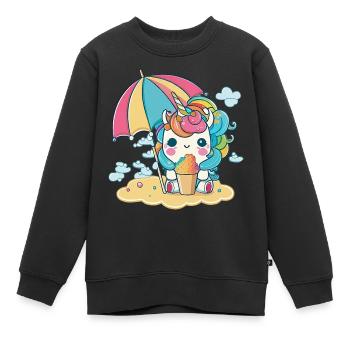 Eiscreme Einhorn - Die süßeste Versuchung - Kinder Premium Organic Sweatshirt - Schwarz - Vorne - AI Model Kid Female (0cm)