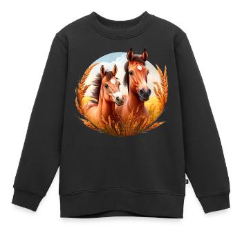 Chemise à cheval Equitation Poulain Summer Girl - Sweat Premium enfant bio - noir - Devant - AI Model Kid Female (0cm)