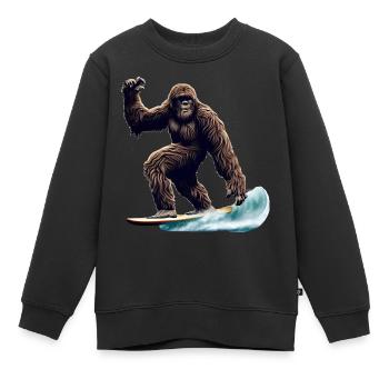 Bigfoot Surf - Sweat Premium enfant bio - noir - Devant - AI Model Kid Female (0cm)