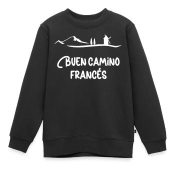 Camino Frances Pilger Wanderung Jakobsweg Pilgern - Kinder Premium Organic Sweatshirt - Schwarz - Vorne - AI Model Kid Female (0cm)
