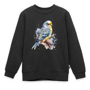 Wellensittich 1 - Kinder Premium Organic Sweatshirt - Schwarz - Vorne - AI Model Kid Female (0cm)