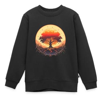 Baum des Lebens Kreislauf der Geburt und Wachstum - Kinder Premium Organic Sweatshirt - Schwarz - Vorne - AI Model Kid Female (0cm)