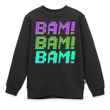 bam bam bam - Kinder Premium Organic Sweatshirt - Schwarz - Vorne - AI Model Kid Female (0cm)
