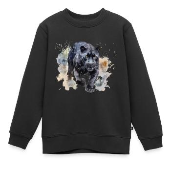 Schwarzer Panter - Kinder Premium Organic Sweatshirt - Schwarz - Vorne - AI Model Kid Female (0cm)