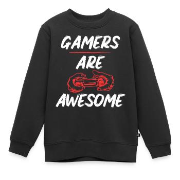 Gamers are Awesome - Sweat Premium enfant bio - noir - Devant - AI Model Kid Female (0cm)