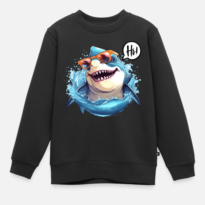 Hai - Hi ! - Kinder Premium Organic Sweatshirt - Schwarz