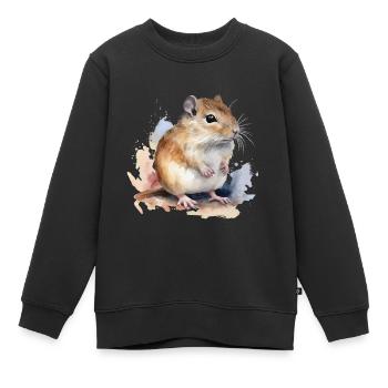 Rennmaus, Gerbil - Kinder Premium Organic Sweatshirt - Schwarz - Vorne - AI Model Kid Female (0cm)