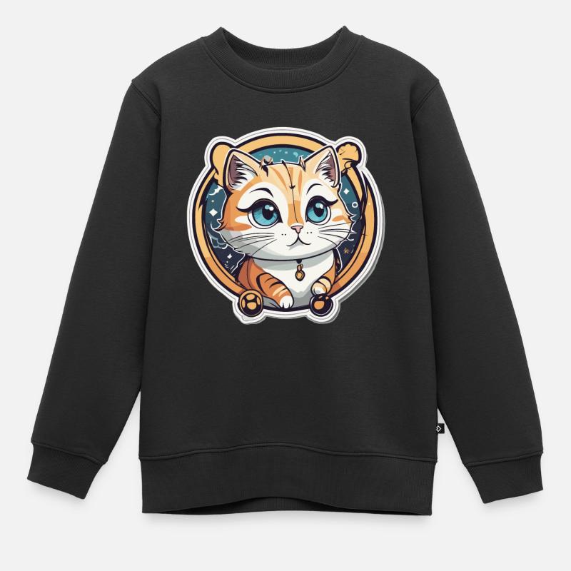 Chat doux - Sweat Premium enfant bio - noir