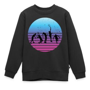Damen Tennisspielen Tennisspieler Tennis Herren - Kinder Premium Organic Sweatshirt - Schwarz - Vorne - AI Model Kid Female (0cm)