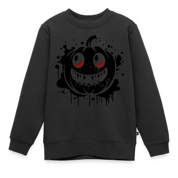Kürbis Gruselig Halloween Motto - Kinder Premium Organic Sweatshirt - Schwarz - Vorne - AI Model Kid Female (0cm)