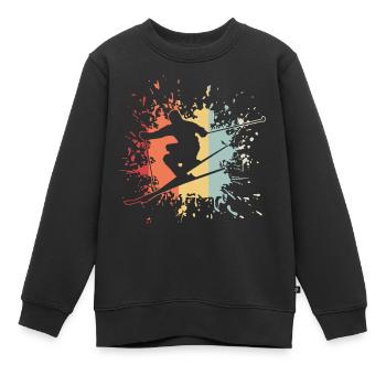 ski fahren skiing schi - Kinder Premium Organic Sweatshirt - Schwarz - Vorne - AI Model Kid Female (0cm)