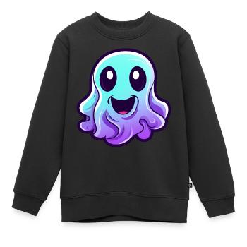 Niedlicher Halloween Geist - Kinder Premium Organic Sweatshirt - Schwarz - Vorne - AI Model Kid Female (0cm)