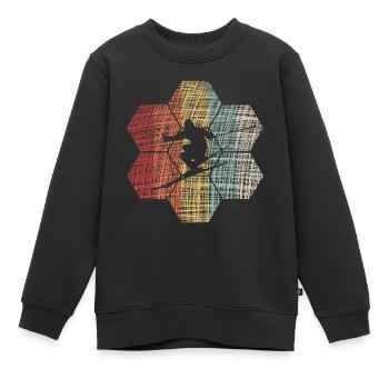 Ski Pistensau Skiing Skidesign - Kinder Premium Organic Sweatshirt - Schwarz - Vorne - AI Model Kid Female (0cm)