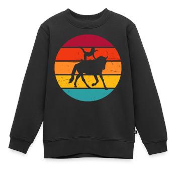 Voltige par équipes, voltige, gymnastique équestre féminine - Sweat Premium enfant bio - noir - Devant - AI Model Kid Female (0cm)