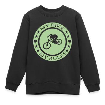 Biken Ebike Bike - Kinder Premium Organic Sweatshirt - Schwarz - Vorne - AI Model Kid Female (0cm)