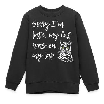 Désolé que le chat soit sur les genoux - Sweat Premium enfant bio - noir - Devant - AI Model Kid Female (0cm)