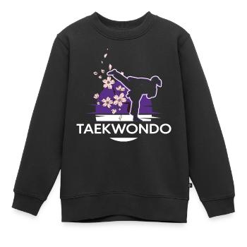 Allkampf Taekwondo-Girl TKD Tae-Kwon-Do - Kinder Premium Organic Sweatshirt - Schwarz - Vorne - AI Model Kid Female (0cm)