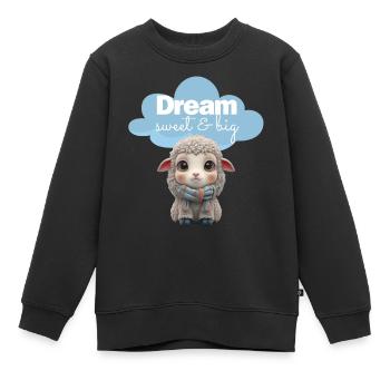 Sheep with Scarf - Dream Sweet & Big - Cloud - Blue - Kids Premium Organic Sweatshirt - black - Front - AI Model Kid Female (0cm)