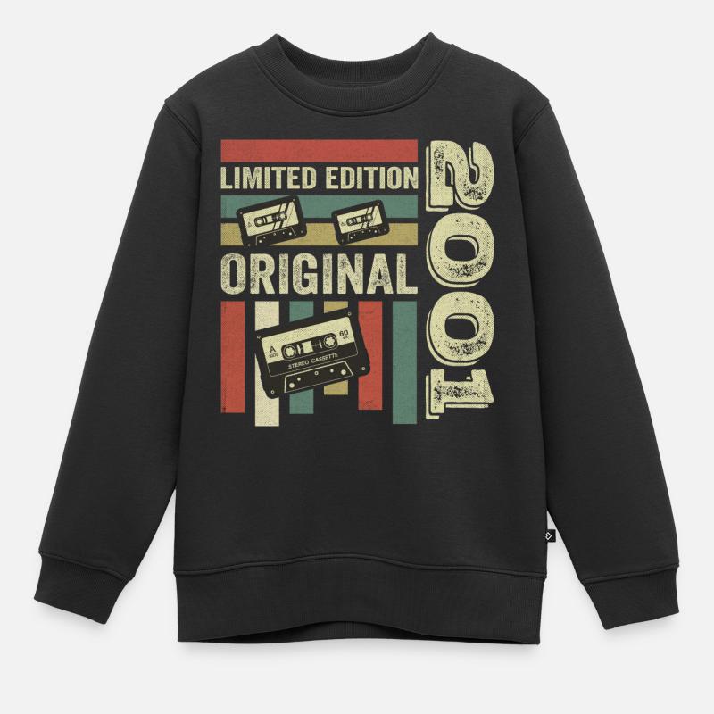 Millésime 2001 - citation d’anniversaire rétro 2001 - Sweat Premium enfant bio - noir