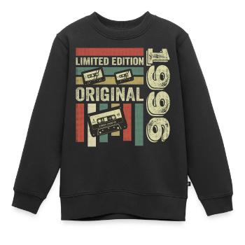 Millésime 1996 - citation d’anniversaire rétro 1996 - Sweat Premium enfant bio - noir - Devant - AI Model Kid Female (0cm)