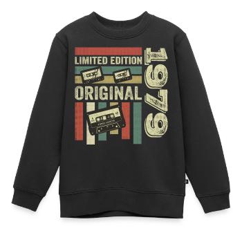 Millésime 1979 - citation d’anniversaire rétro 1979 - Sweat Premium enfant bio - noir - Devant - AI Model Kid Female (0cm)