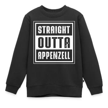 STRAIGHT OUTTA APPENZELL - Kinder Premium Organic Sweatshirt - Schwarz - Vorne - AI Model Kid Female (0cm)