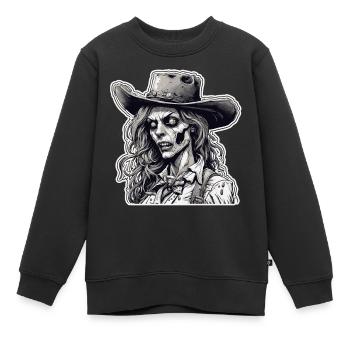 Cow Girl / Wilde Westen / Wüste / Lasso / Rodeo - Kinder Premium Organic Sweatshirt - Schwarz - Vorne - AI Model Kid Female (0cm)