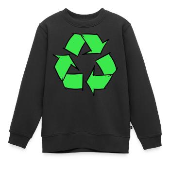 Icône recyclée, dessin décoratif, personnalisable. - Sweat Premium enfant bio - noir - Devant - AI Model Kid Female (0cm)