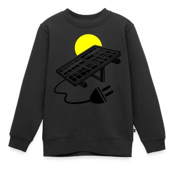 Photovoltaik Anlage Symbol Solar Energie - Kinder Premium Organic Sweatshirt - Schwarz - Vorne - AI Model Kid Female (0cm)
