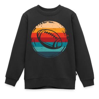 American Football Retro Grunge Kreis - Kinder Premium Organic Sweatshirt - Schwarz - Vorne - AI Model Kid Female (0cm)