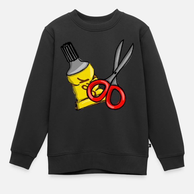 Scissors and glue - Kids Premium Organic Sweatshirt - black