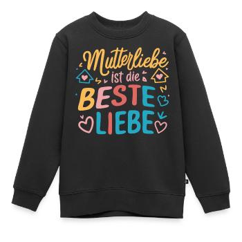 Mutterliebe Beste Mama Muttertag Geburtstag - Kinder Premium Organic Sweatshirt - Schwarz - Vorne - AI Model Kid Female (0cm)