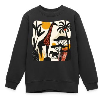 African Savannah - Kids Premium Organic Sweatshirt - black - Front - AI Model Kid Female (0cm)