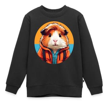 Meerschweinchen im Outdoor Look - Kinder Premium Organic Sweatshirt - Schwarz - Vorne - AI Model Kid Female (0cm)