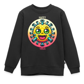 Joyeux délice du virus - Sweat Premium enfant bio - noir - Devant - AI Model Kid Female (0cm)