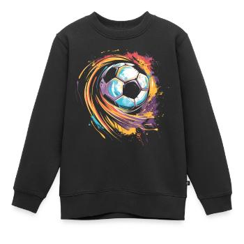 Fußball Streetart - Kinder Premium Organic Sweatshirt - Schwarz - Vorne - AI Model Kid Female (0cm)