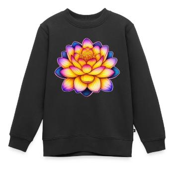 Fleur de lotus Fleur de lotus Fleur de lotus - Sweat Premium enfant bio - noir - Devant - AI Model Kid Female (0cm)