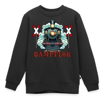 Dampflok nostalgische Eisenbahn für Kinder - Kinder Premium Organic Sweatshirt - Schwarz - Vorne - AI Model Kid Female (0cm)