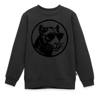 Panther - Kinder Premium Organic Sweatshirt - Schwarz - Vorne - AI Model Kid Female (0cm)