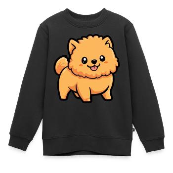 Chow Chow Chien Bande dessinée Mignon - Sweat Premium enfant bio - noir - Devant - AI Model Kid Female (0cm)