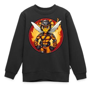 Wespe Feuerwehr - Kinder Premium Organic Sweatshirt - Schwarz - Vorne - AI Model Kid Female (0cm)